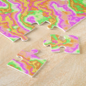 Groovy Kleurrijke Zure Reis Retro Hippie Marble Ar Legpuzzel (Zijkant)