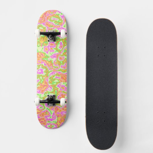 Groovy Kleurrijke Zure Reis Retro Hippie Marble Ar Persoonlijk Skateboard (Voorkant)