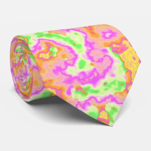 Groovy Kleurrijke Zure Reis Retro Hippie Marble Ar Stropdas (Opgerold)