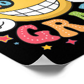 Groovy kleuterschool afgestudeerd gelukkige afstud poster (Hoek)