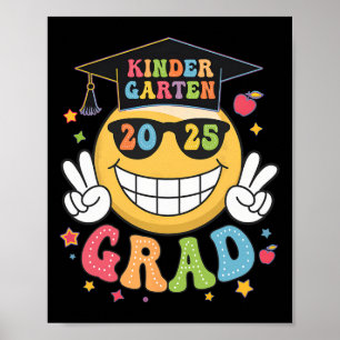 Groovy kleuterschool afgestudeerd gelukkige afstud poster