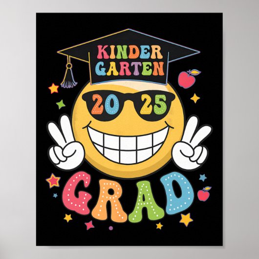 Groovy kleuterschool afgestudeerd gelukkige afstud poster (Voorkant)