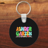Groovy kleuterschool terug naar school eerste dag sleutelhanger (Voorkant)