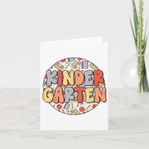 Groovy Kleuterschool Vibes Retro Leraren Kinderen Kaart