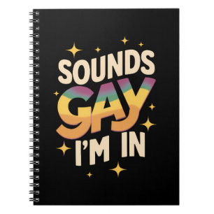 Groovy klinkt gay ik ben in LGBT regenboog trots Notitieboek