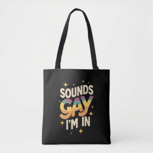 Groovy klinkt gay ik ben in LGBT regenboog trots Tote Bag