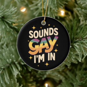 Groovy klinkt gay, ik doe mee met LGBT-regenboog t Keramisch Ornament