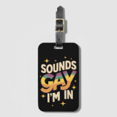 Groovy klinkt homo ik ben in LGBT Rainbow Pride Bagagelabel (Voorkant (verticaal))