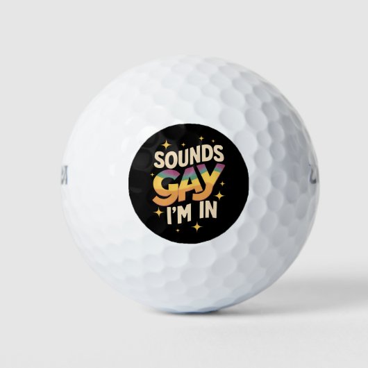 Groovy klinkt homo ik ben in LGBT Rainbow Pride Golfballen (Voorkant)