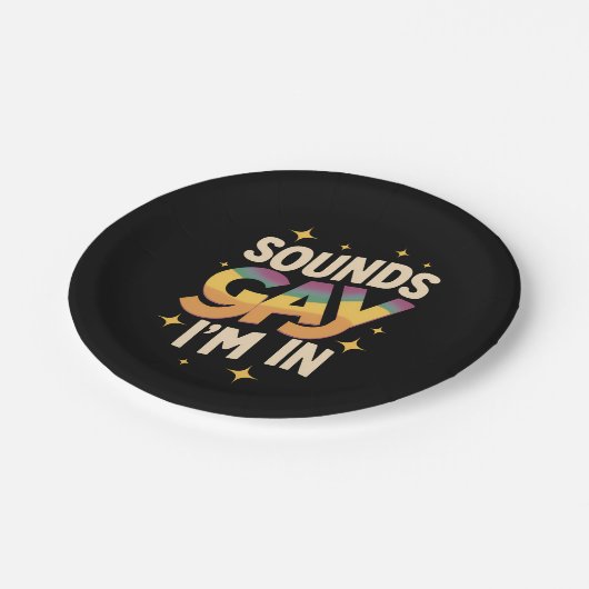 Groovy klinkt homo ik ben in LGBT Rainbow Pride Papieren Bordje (Gekanteld)