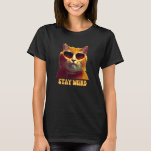 Groovy Koele Kat Met Bril Voor Kat Vader Blijf We T-shirt