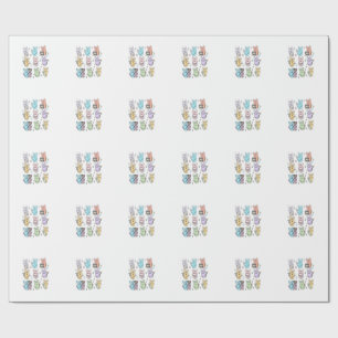 Groovy Konijnen Snoep Echografiste Pasen Sonograaf Cadeaupapier