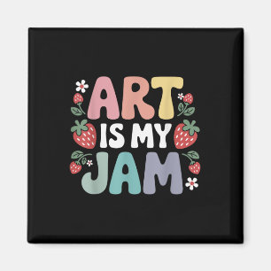 Groovy Kunst Is Mijn Jam Retro Grappige Kunstleraa Magneet