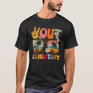 Groovy Laatste Dag van School Peace Out Elementair T-shirt