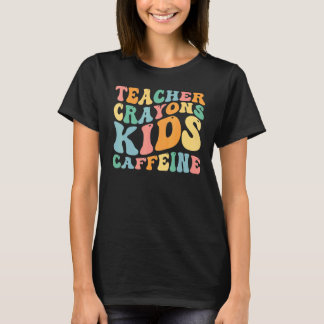 Groovy laatste schooldag leraren kleurpotloden kin t-shirt