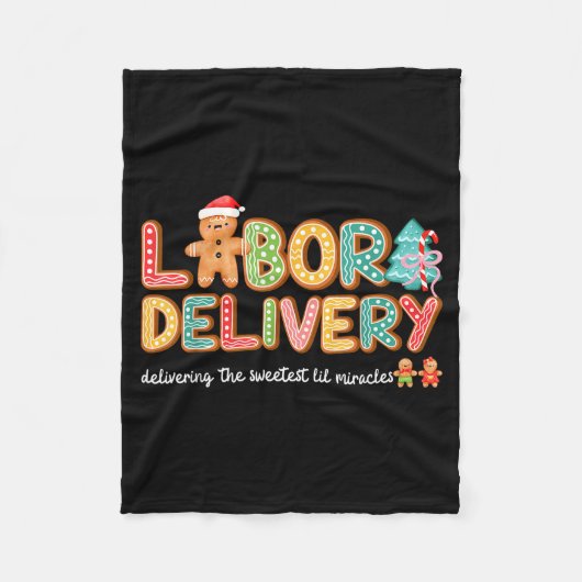 Groovy Labor And Delivery Christmas L&amp;d Nurse  Fleece Deken (Voorkant)