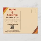 Groovy Lange Schaduw Typografie Sinaasappel Bruin Briefkaart (Achterkant)