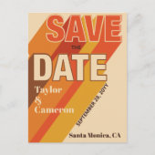 Groovy Lange Schaduw Typografie Sinaasappel Bruin Briefkaart (Voorkant)