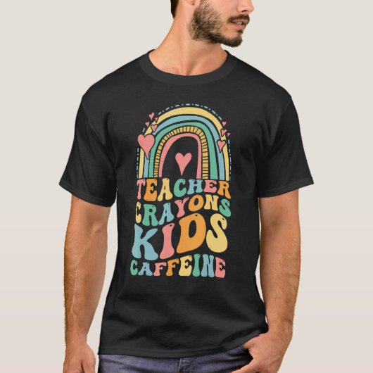 Groovy Last Day of School Teachers Crayons Kids Ca T-shirt (Voorkant)