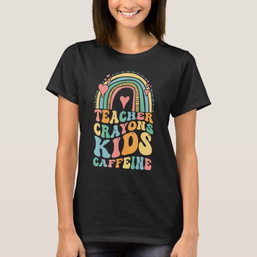 Groovy Last Day of School Teachers Crayons Kids Ca T-shirt (Voorkant)