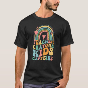 Groovy Last Day of School Teachers Crayons Kinder  T-shirt