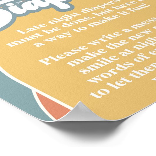 Groovy Late Night Diapers Retro Sunshine Shower Poster (Hoek)