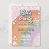 Groovy laten we feestje verjaardag uitnodiging (Voorkant)