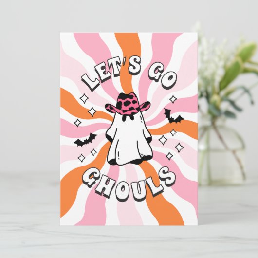 Groovy Laten we gaan Ghouls Bachelorette Kaart (Staand voorkant)