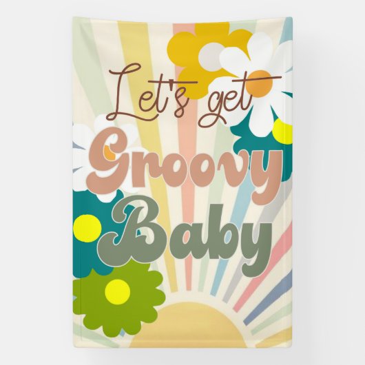Groovy, laten we groovy krijgen, Retro party Spandoek (Verticaal)