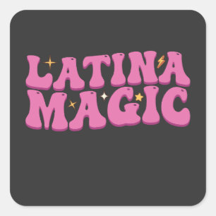 Groovy Latina Magic Leuk Roze Vierkante Sticker