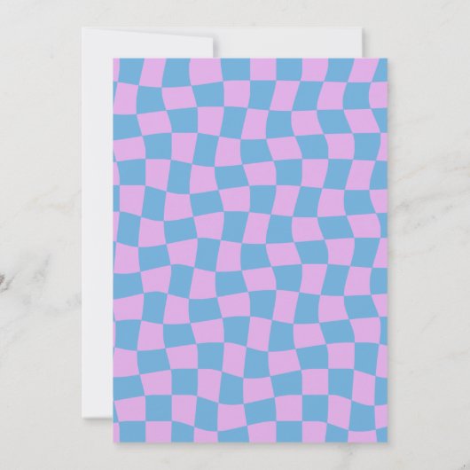 Groovy Lavender Checkerboard Cute Baby shower Kaart (Achterkant)
