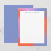 Groovy Lavender Paarse gradiënt Gepersonaliseerde  Notitiekaartje (Voorkant / Achterkant)