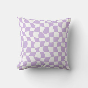 Groovy Lavender White Checkered Kussen