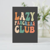 Groovy Lazy Pancreas Club Diabetes Awareness Funny Bedankkaart (Staand voorkant)