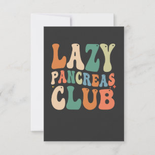 Groovy Lazy Pancreas Club Diabetes Awareness Funny Bedankkaart