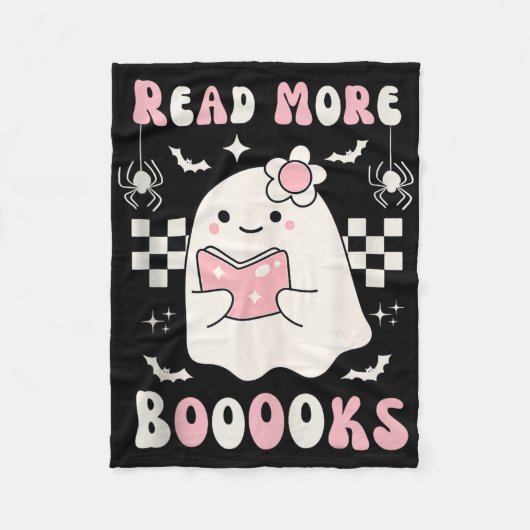 Groovy Lees Verder Boeken Schattige Ghost Boo Funn Fleece Deken (Voorkant)