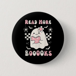 Groovy Lees Verder Boeken Schattige Ghost Boo Funn Ronde Button 5,7 Cm