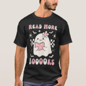 Groovy Lees Verder Boeken Schattige Ghost Boo Funn T-shirt (Voorkant)