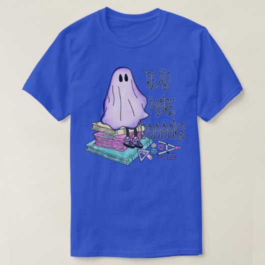 Groovy Lees Verder Boeken Schattige Ghost Boo Funn T-shirt (Design voorkant)
