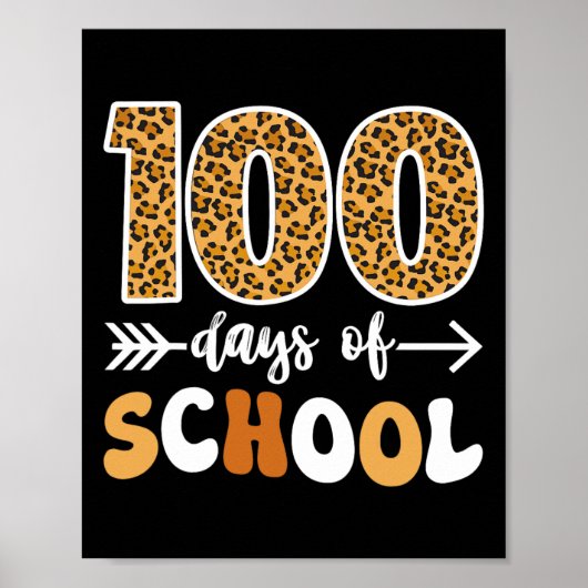 Groovy Leopard 100ste dag van schoolleraar Kinder Poster (Voorkant)