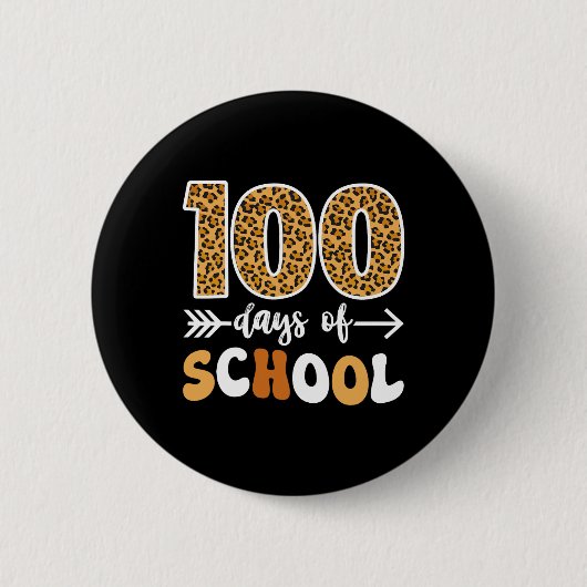 Groovy Leopard 100ste dag van schoolleraar Kinder Ronde Button 5,7 Cm (Voorkant)
