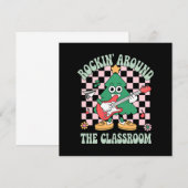 Groovy Leraar Kerst Rockin' Rond De Klas Kaart (Voorkant / Achterkant)
