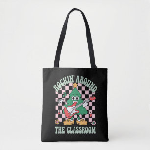 Groovy Leraar Kerst Rockin 'Rondom De Klas Tote Bag