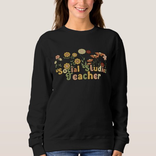 Groovy leraar sociale studies Flowers Trui (Voorkant)