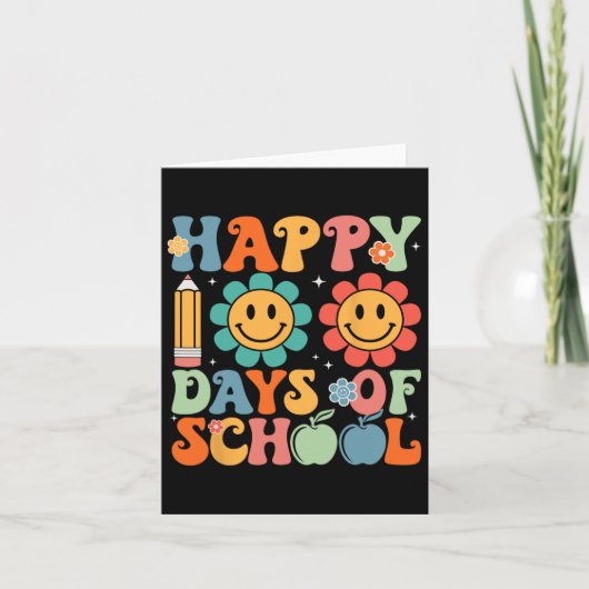 Groovy leraar student 100e dag van school Happy 1 Kaart (Voorkant)