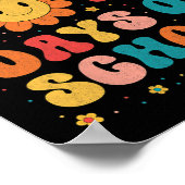 Groovy leraar student 100e dag van school Happy 1 Poster (Hoek)