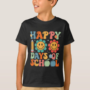 Groovy leraar student 100e dag van school Happy 1 T-shirt