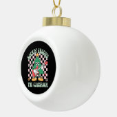 Groovy leraar Xmas Rockin' rond het klaslokaal Keramische Bal Ornament (Rechts)