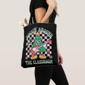 Groovy leraar Xmas Rockin' rond het klaslokaal Tote Bag (Dichtbij)