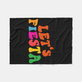Groovy Let's Fiesta Funny Cinco De Mayo Vrouwen Ma Fleece Deken (Voorkant (Horizontaal))
